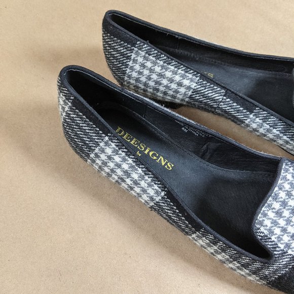 Deesigns by Dee Ocleppo Black & Grey Houndstooth Women's Loafer Flats 8M - Picture 11 of 16